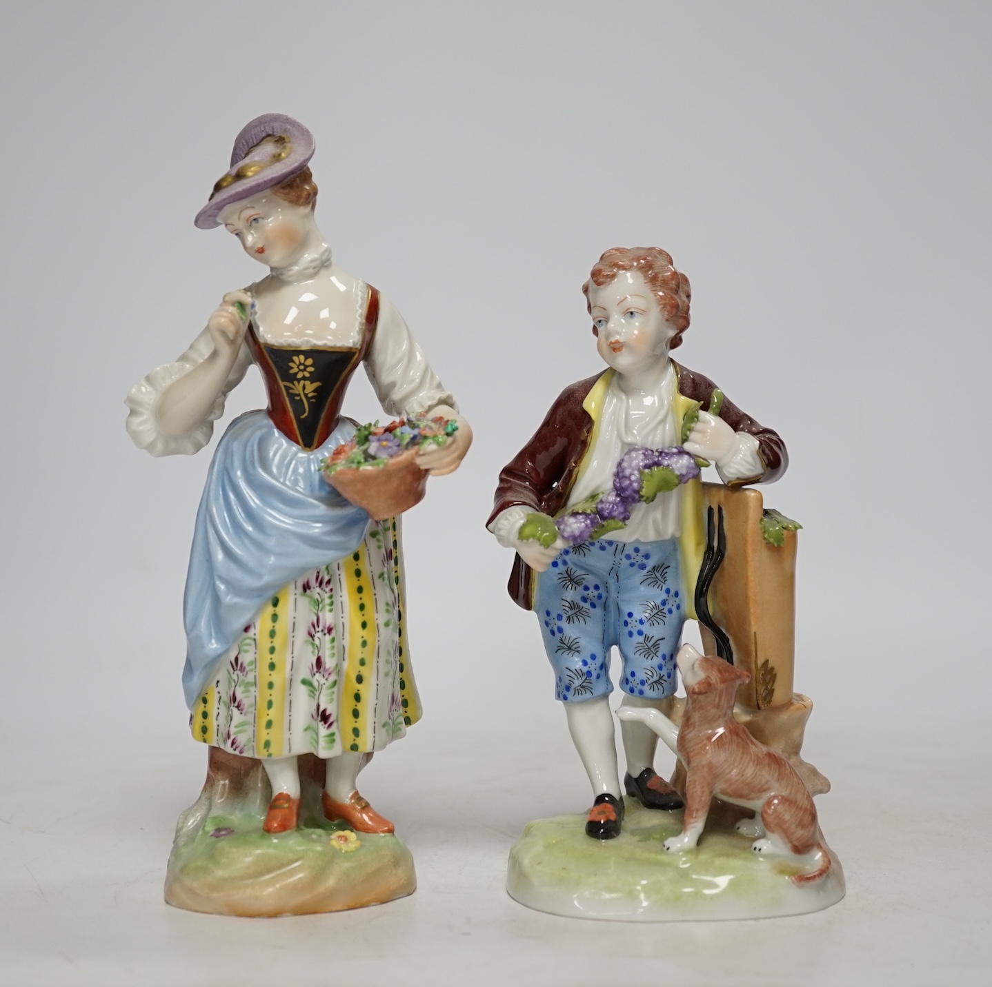 Two Dresden figures, tallest 19cm